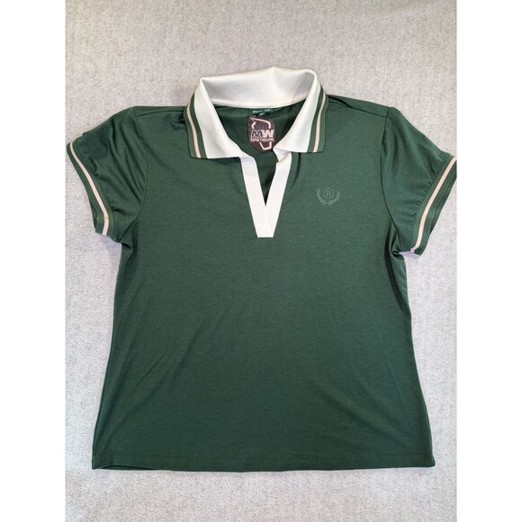 Fore All Tops - Fore All Polo Women’s Size L Green Golf Performance Stretch WMPhoenix Open